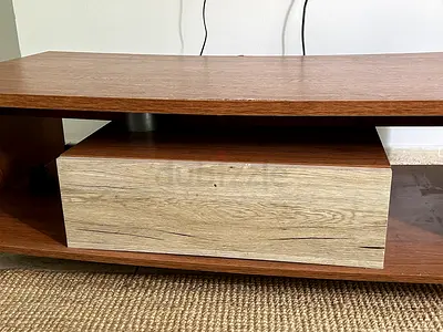 Small wooden TV stand with open shelf - good condition