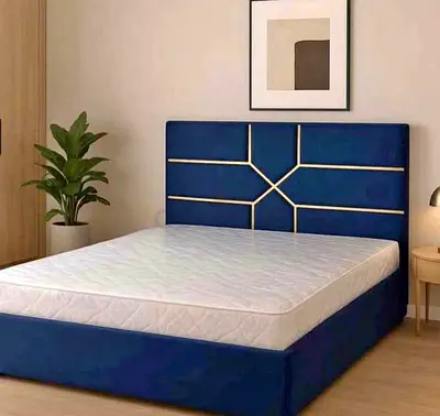 Stylish Navy Blue Bed Frame with medical mattress Brand new Queen size bed Queen bed