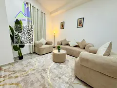 Furnished one-bedroom apartment for weekly rent in Ajman, second row from the Corniche.