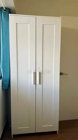 White 2-door wardrobe / armoire - used, good condition