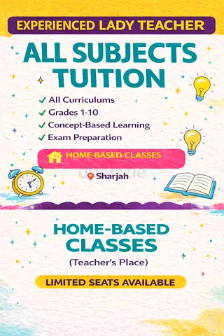 All Subjects Tuition by Experienced Lady Teacher | Home-Based Classes