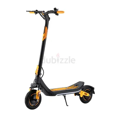 My black and yellow electric scooter