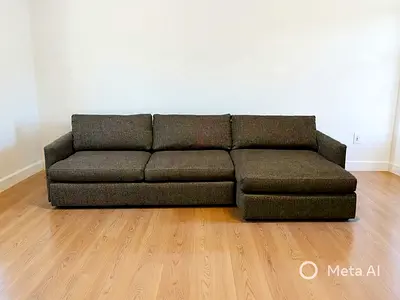 Selling Cratebarrel lounge deep L shape sofa brown