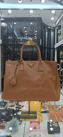 Prada brown leather tote bag - gently used