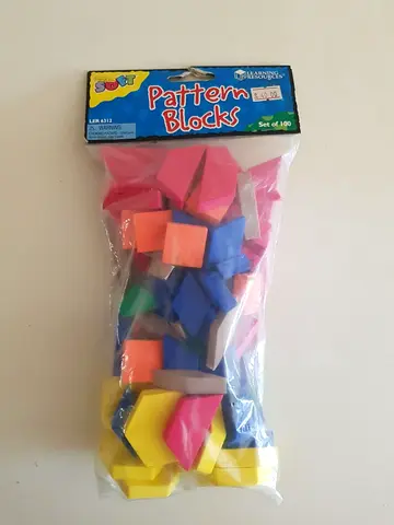 My set of colorful pattern blocks – preschool geometry shapes, Brand New