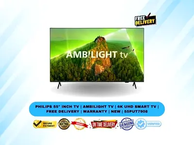 Philips 55 Inch TV | Ambilight TV | 4K UHD Smart TV | Free Delivery | Warranty | New | 55PUT7908
