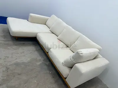 Excellent condition west elm beige color lshape sofa