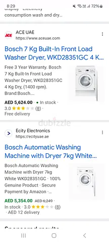 Brand BOSCH Series 4 Fully Integrated Built-in Washer 7 kg Dryer 4 kg Combo 2 in 2