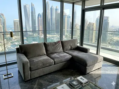 Crate and Barrel axis feather filled sectional L Shape