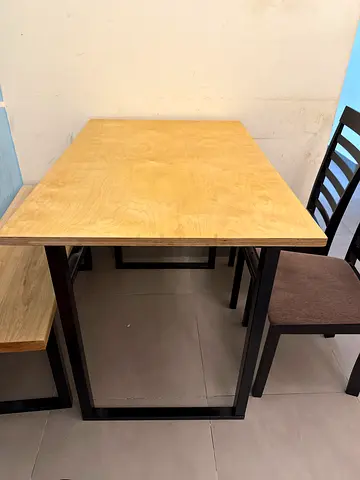 Modern Dining Table with Black Frame