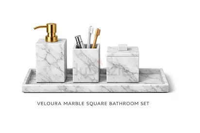 Veloura Marble Square Bathroom Set