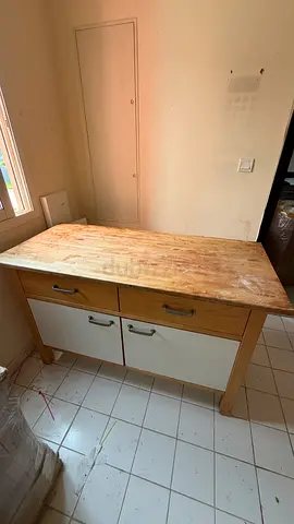 Solid Wood Kitchen Island with Drawers