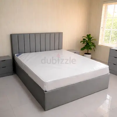Modern Grey Brand new Queen size bed storage bed including medical mattress double bed Queen bed