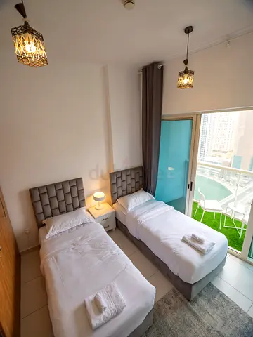 Beautiful big partition for one persons with balcony and full marina view in 21th floor Dubai Marin