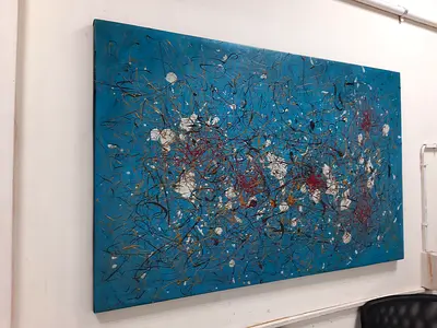 Abstract Wall Art Oil Painting 85x135cm ready to hang wrapped cotton canvas