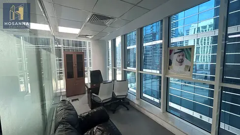 Fully equipped & Fitted luxury office | Lake Central, Business Bay | Partial lake view