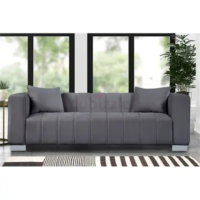 Thick armrest 3 seater velvet sofa