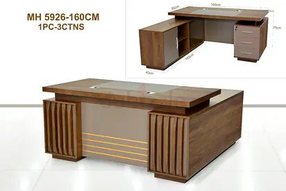 Modern Executive Office Desk with Storage