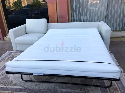 As new Beige Three Seater Pull out ikea Vimle sofa bed
