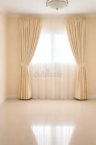 Brand New Beige Blackout Curtains with Sheer