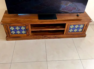 TV unit - Entertainment center- TV table - TV cabinet - solid wood