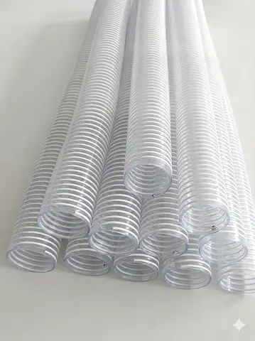Clear Flexible PVC Corrugated Suction Hose (Industrial Grade)
