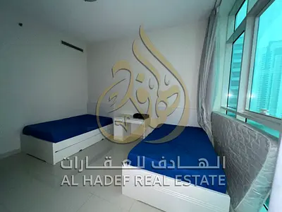 Semi-Furnished Apartment for Rent in Sharjah – Al Khan | 2 Bedrooms + Living Room with Master Room & Storage | Free Parking + Free Gym | Practical Lay