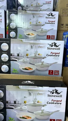 Stovewell 7-piece Forged Cookware Set (White) - Brand New, Boxed