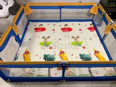 Large Foldable Baby Playpen with Padded Mat (180 x 200 cm)