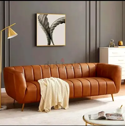 Stylish Brown Leather Sofa