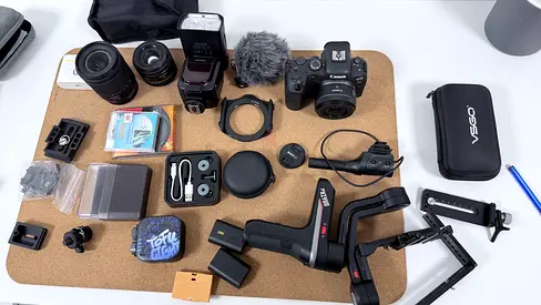 Camera Equipment Bundle - Lenses, Flash, and Accessories and drone
