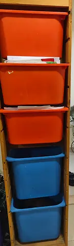 Storage Unit with Colorful Bins