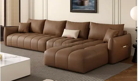 Stylish Brown Leather 4 seater Sofa