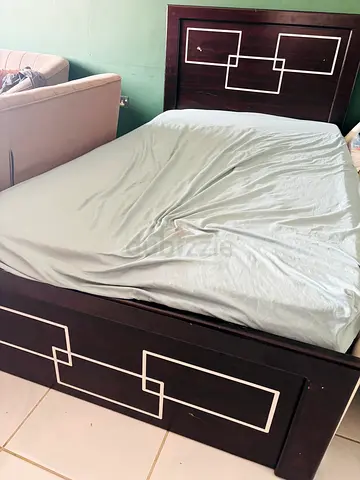 Modern Bed Frame with Geometric Design