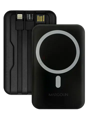 10000mah Portable MagSafe Wireless Power Bank with Built‑in Cables