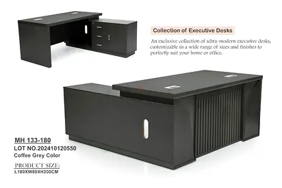 Modern Executive Desk in Coffee Grey