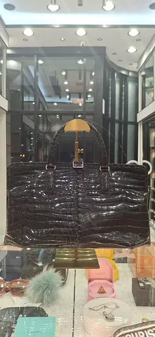 My black croc-embossed tote bag, roomy and in good condition