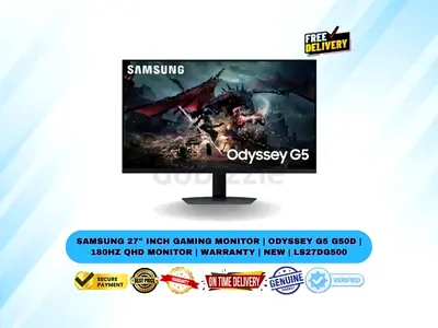 Samsung 27 Inch Gaming Monitor | Odyssey G5 G50D | 180Hz QHD Monitor | Warranty | New | LS27DG500