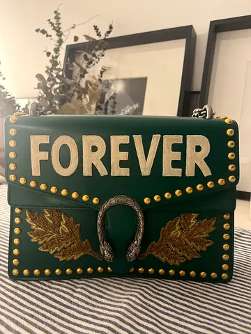 dionysus gucci large green embroidered bag  (europe exclusive)