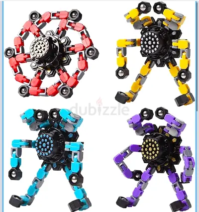 Transformable Fidget Spinners 4 Pcs for Kids and Adults Stress Relief Sensory Toys for Boys and Girl
