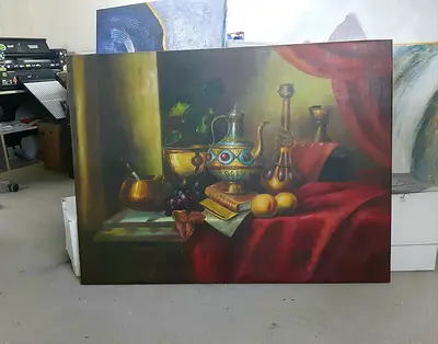 Still Life Oil Painting ready to hang size 90x120cm
