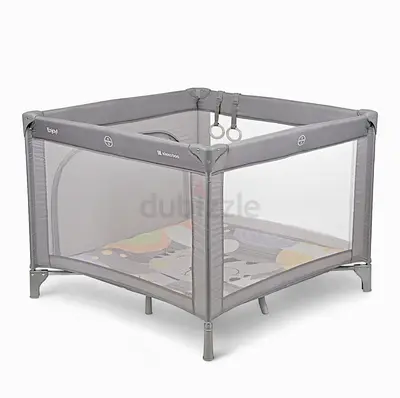 Lightly used grey baby playpen (portable play yard)