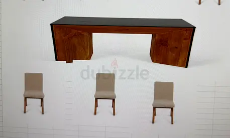 Modern Wooden Dining Table + 6 Chairs