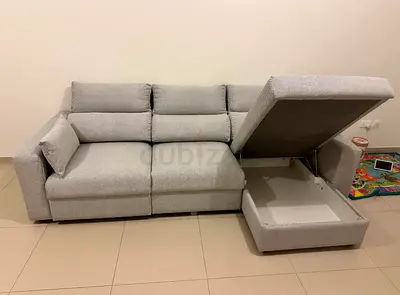 IKEA Esklstuna L Shape Sofa Gray Good Condition