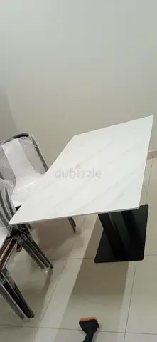 Modern White Marble Dining Table