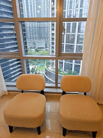 2 set Stylish Cream Upholstered Chairs