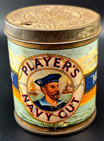 Vintage players,navy cut,tin.