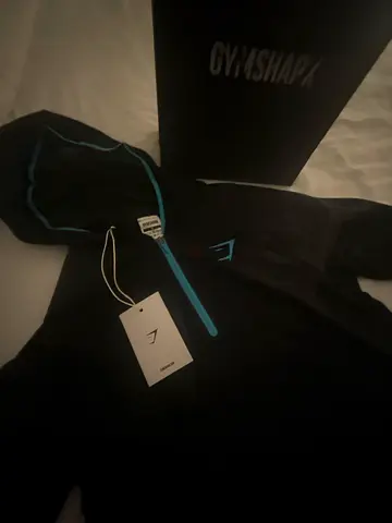Gymshark Onyx Hoodie - Blue Size M