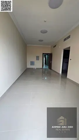 1 bedroom and hall in Al Jurf 3, brand new, 2 bathrooms, balcony, central AC, free parking, built-in wardrobes, 4 payments