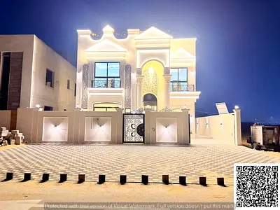 تحفة معمارية للبيع في الحليو 2 – عجمان | طابقين + رووف | 5 ماستر | شامل المكيفات المركزية